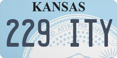 KS license plate 229ITY