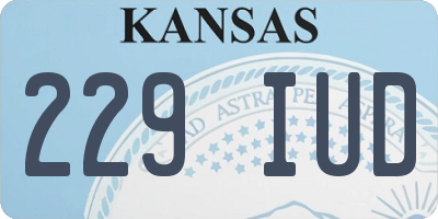 KS license plate 229IUD