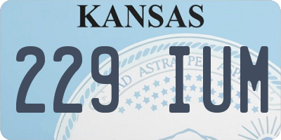 KS license plate 229IUM