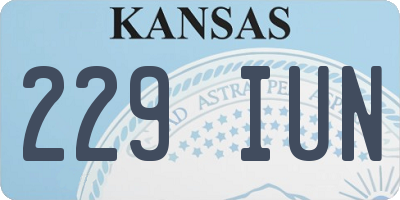 KS license plate 229IUN