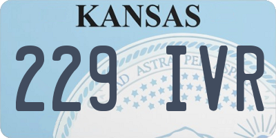 KS license plate 229IVR