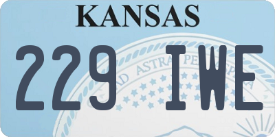 KS license plate 229IWE
