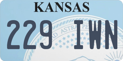 KS license plate 229IWN