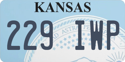 KS license plate 229IWP