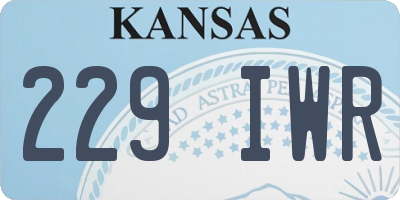 KS license plate 229IWR