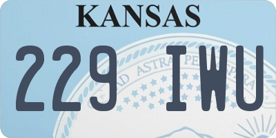 KS license plate 229IWU