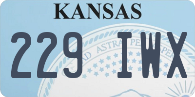KS license plate 229IWX