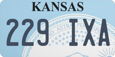 KS license plate 229IXA