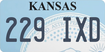 KS license plate 229IXD