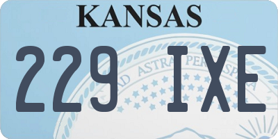 KS license plate 229IXE