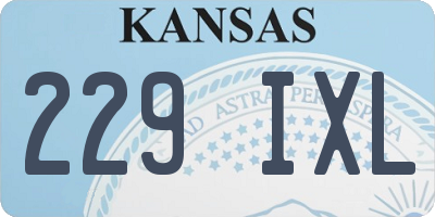 KS license plate 229IXL