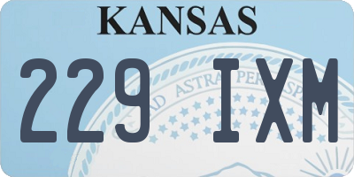 KS license plate 229IXM