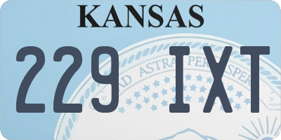 KS license plate 229IXT