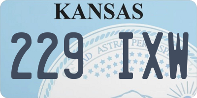 KS license plate 229IXW