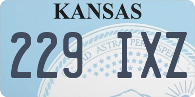 KS license plate 229IXZ