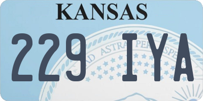 KS license plate 229IYA