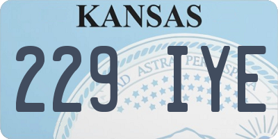 KS license plate 229IYE