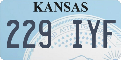 KS license plate 229IYF