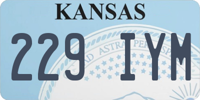 KS license plate 229IYM