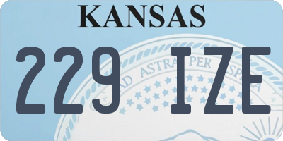 KS license plate 229IZE