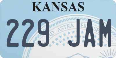KS license plate 229JAM