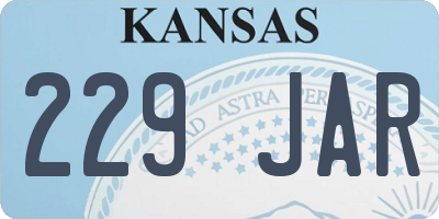 KS license plate 229JAR