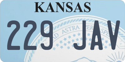 KS license plate 229JAV