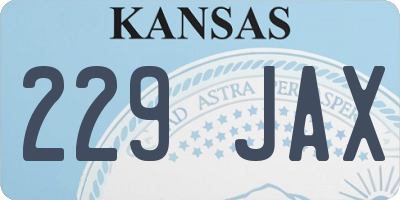 KS license plate 229JAX