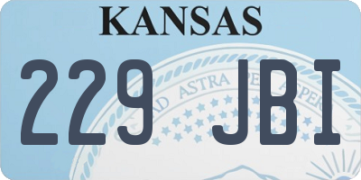 KS license plate 229JBI