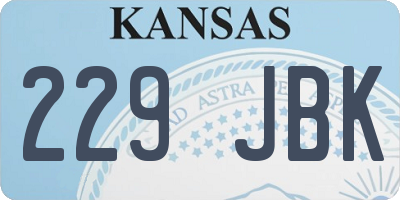 KS license plate 229JBK