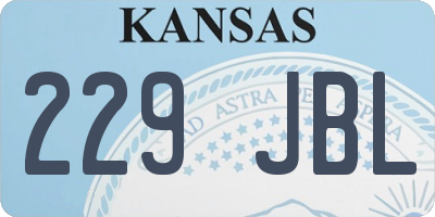 KS license plate 229JBL