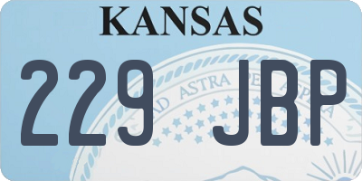 KS license plate 229JBP