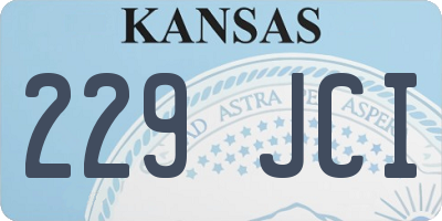 KS license plate 229JCI