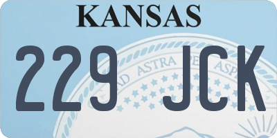 KS license plate 229JCK