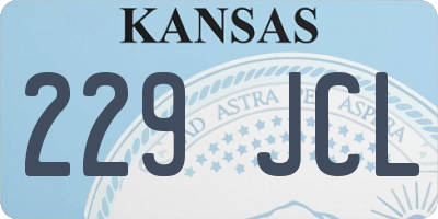 KS license plate 229JCL