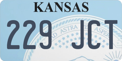 KS license plate 229JCT