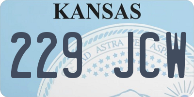 KS license plate 229JCW