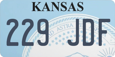 KS license plate 229JDF