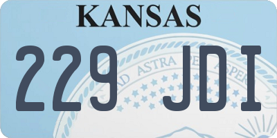 KS license plate 229JDI