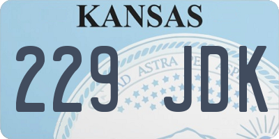 KS license plate 229JDK