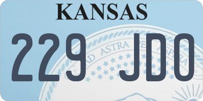 KS license plate 229JDO