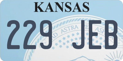 KS license plate 229JEB