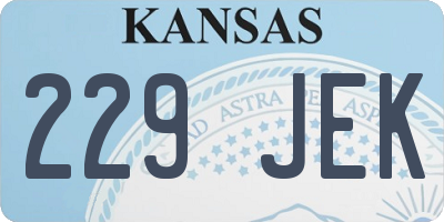 KS license plate 229JEK