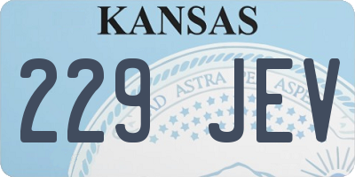 KS license plate 229JEV