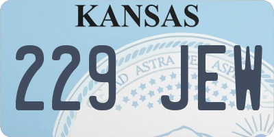 KS license plate 229JEW