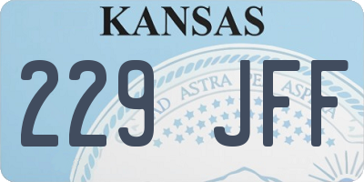 KS license plate 229JFF