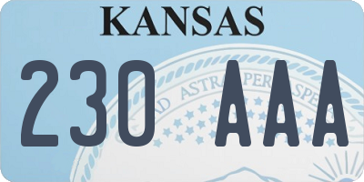 KS license plate 230AAA