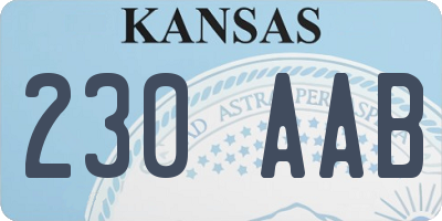 KS license plate 230AAB