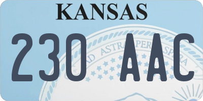 KS license plate 230AAC
