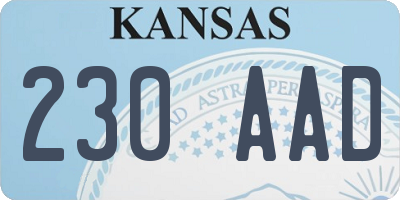 KS license plate 230AAD